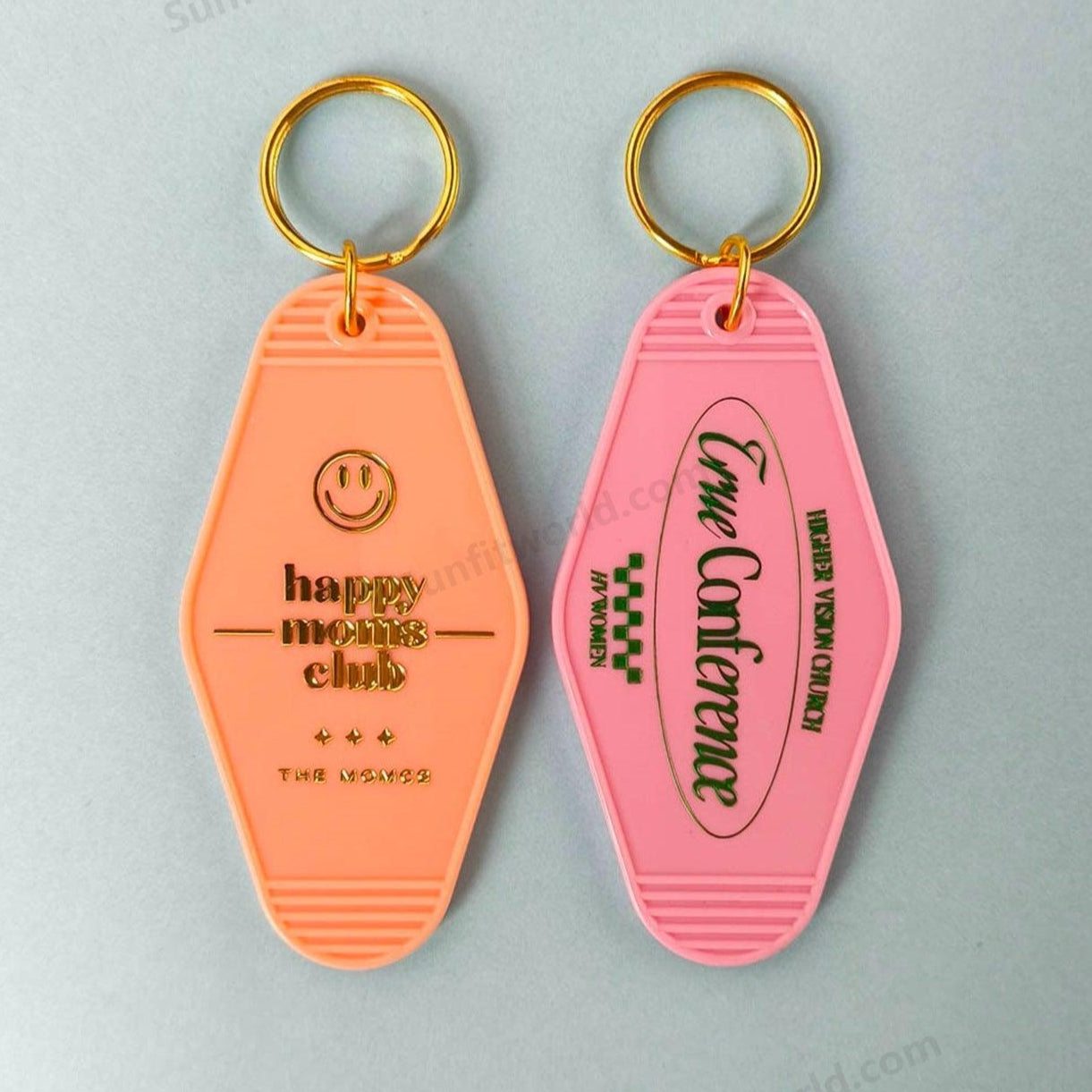 Personalized Gold Foil Keychains Key Tag | Designer Keychain Logo Keychain Product