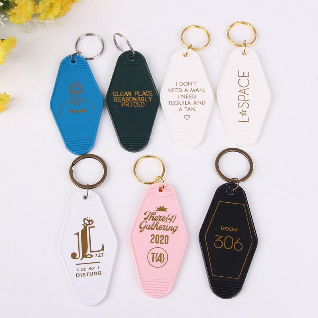 Personalized Gold Foil Keychains Key Tag | Designer Keychain Logo Keychain Product