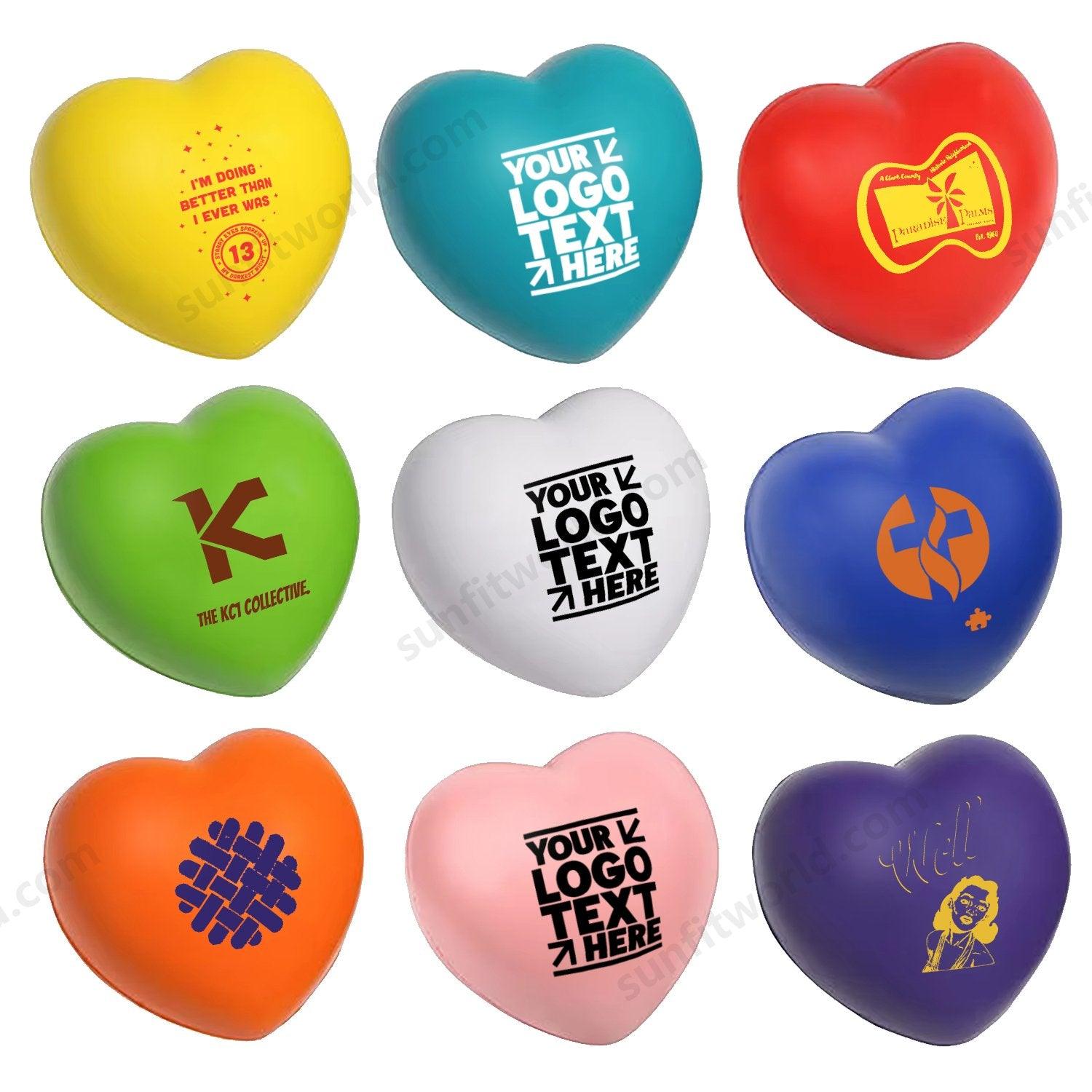 Bulk Custom Logo Pu Foam Heart Stress Reliever Ball For Valentine's Day