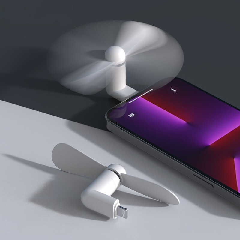 Custom Battery Operated Fan For Iphone | iOS Lightning USB Mini Fan Corporate Gift