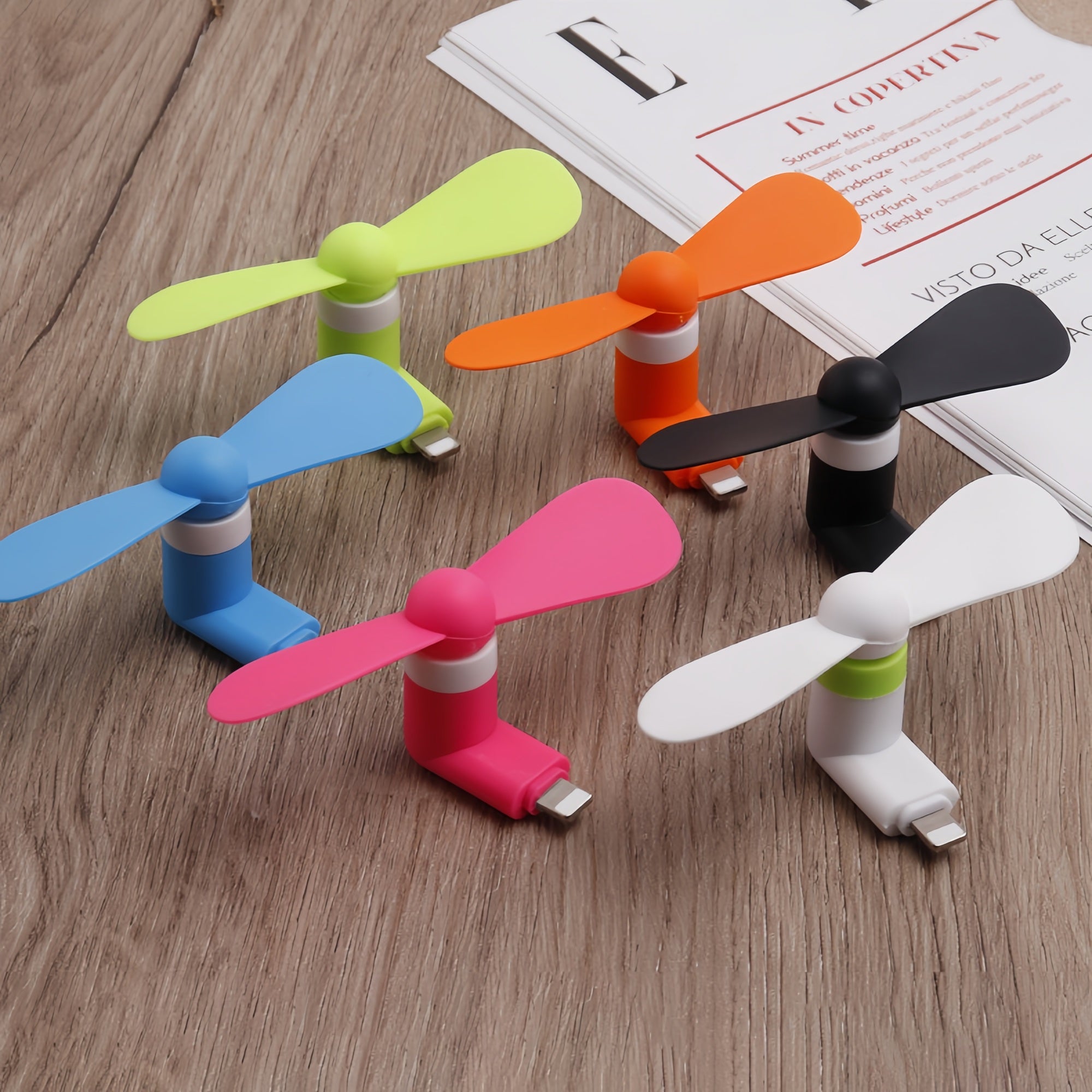 Custom Battery Operated Fan For Iphone | iOS Lightning USB Mini Fan Corporate Gift