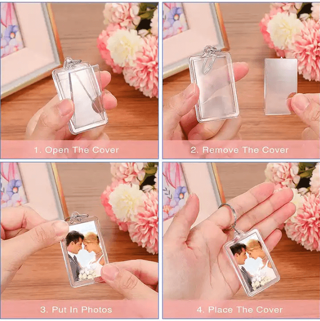 Cutsom Photo Acrylic Keychains Promotion, 2024 New Trend Keyring Weeding Gift Idea Promo