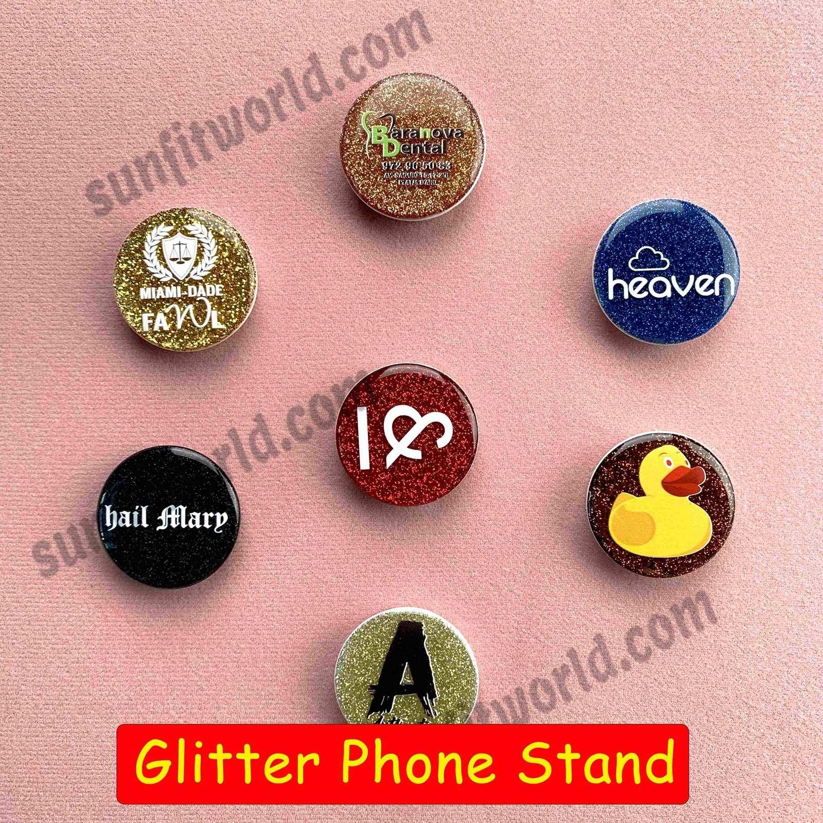 Custom Glitter Phone Stand | Personalized Pop Cell Phone Grip Sockets