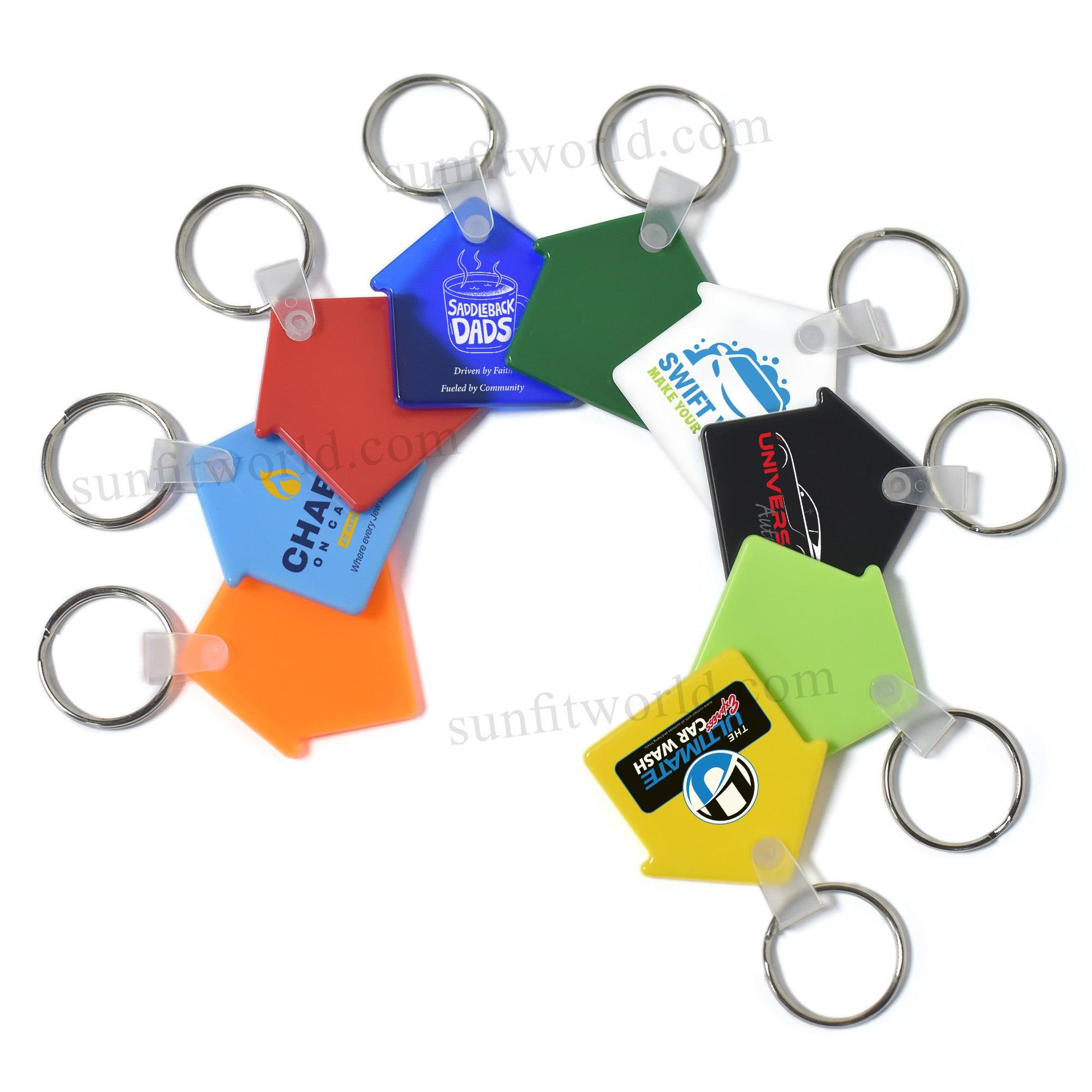 House Shape Promotional PVC Key Tag Printed Home Style Soft Keychain