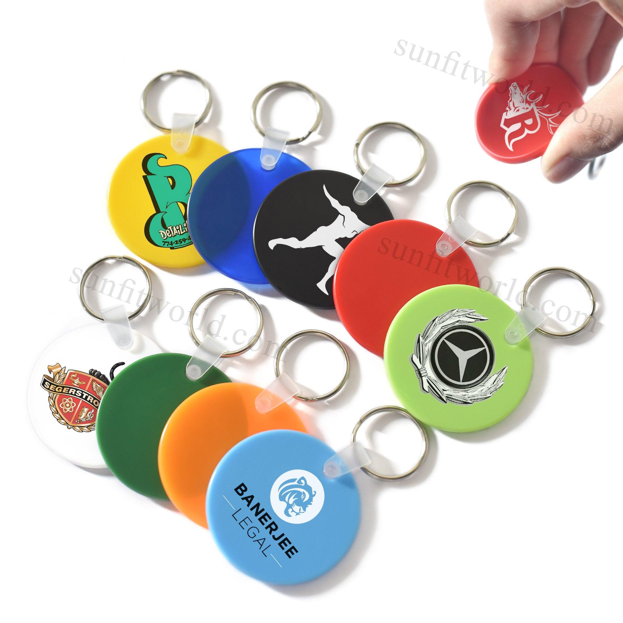 Round Shape Promotional PVC Key Tag Printed Round Style Soft Keychains