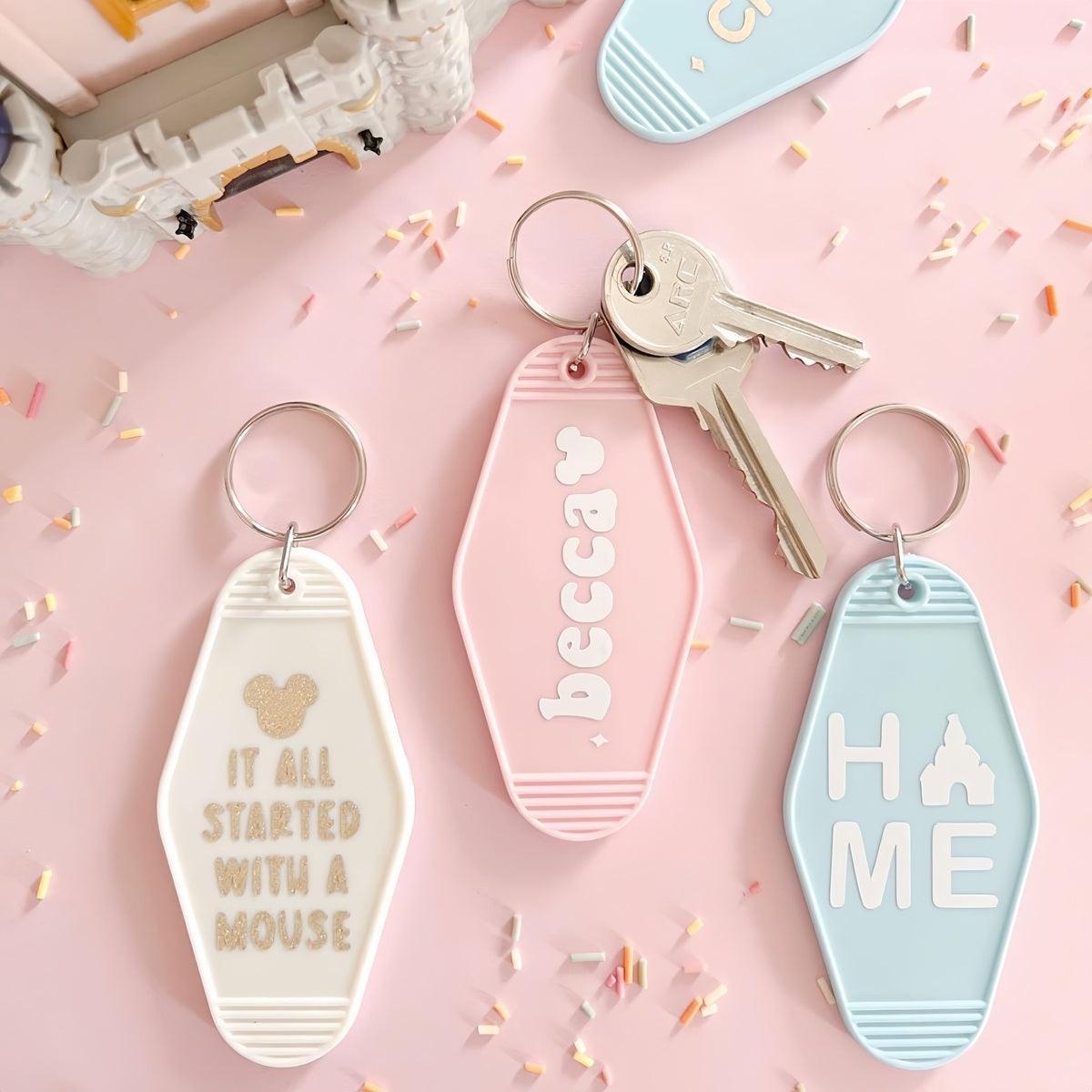 Wholesale Custom UV Keychains For Business Gifts | Hotel Key Ring Cute Keychains For Motel Luggage