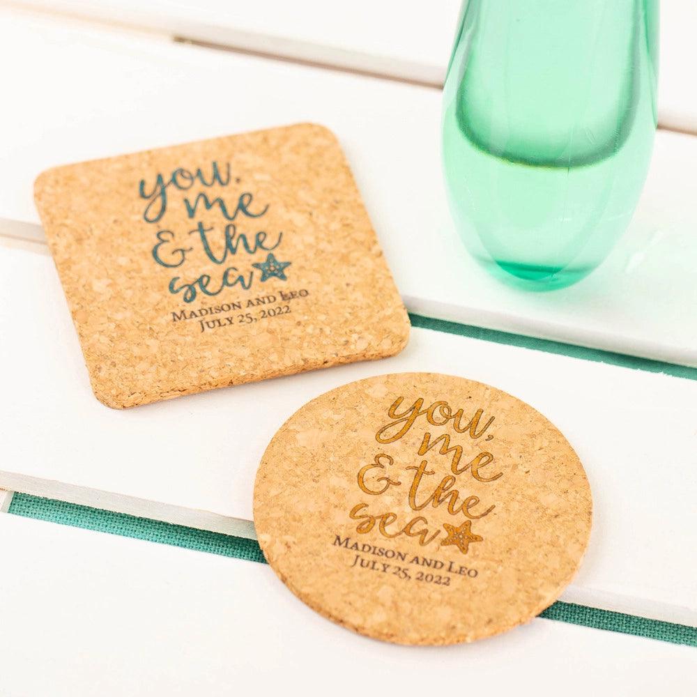Customized Logo Printing Wooden Cork Coaster