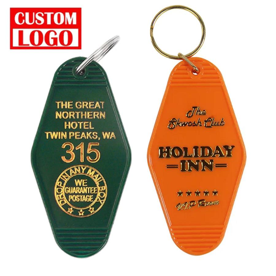 Personalized Gold Foil Keychains Key Tag | Designer Keychain Logo Keychain Product