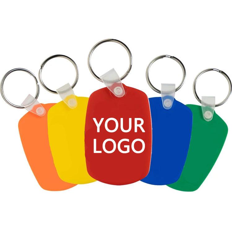 Custom Printed Soft Plastic Keychains for hotel, acrylic Oval Keytags