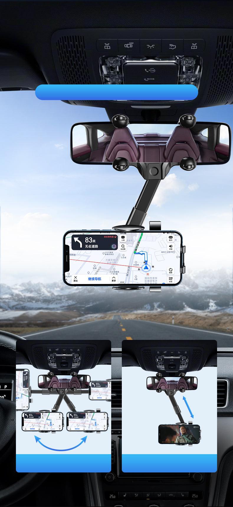 2024 New Hot 360° Rotatable Phone Holder Stand Adjustable Mount for Rearview Mirror