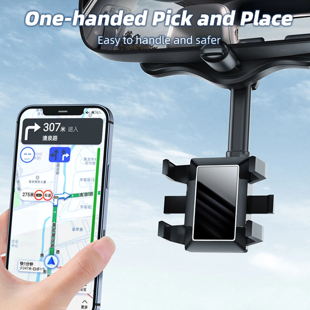 2023 New 360 Degree Rotatable Phone Stand Adjustable Mount for Rearview Mirror