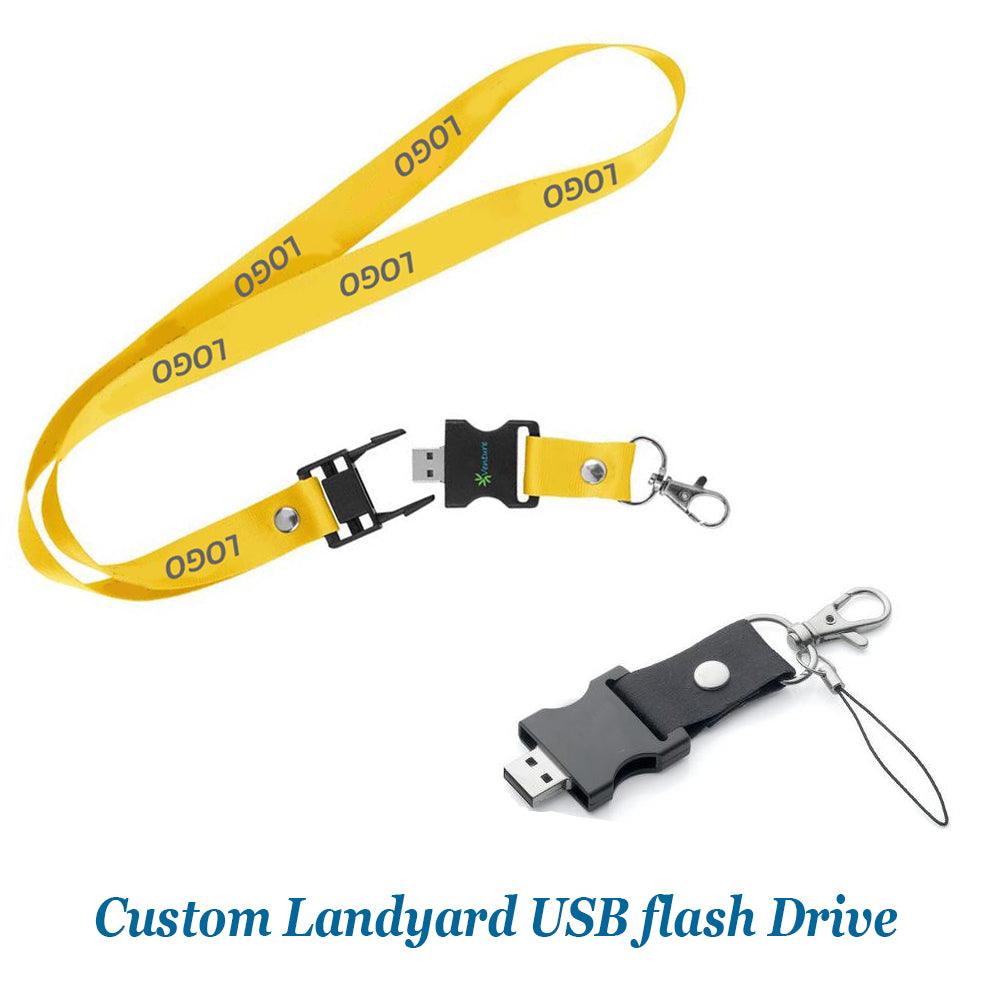 Logo Landyard USB Flash Drive Imprinted USB Landyard Memory Stick various capacity