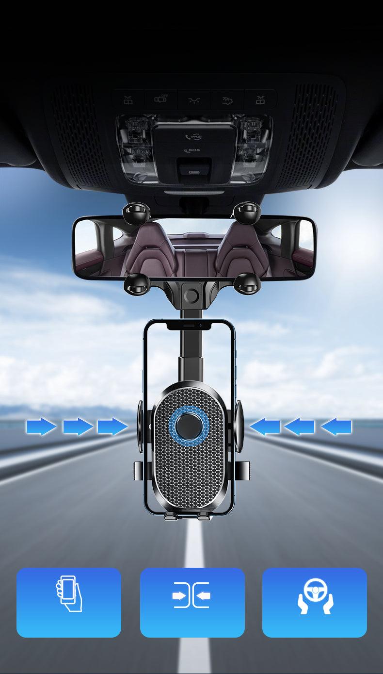 2024 New Hot 360° Rotatable Phone Holder Stand Adjustable Mount for Rearview Mirror