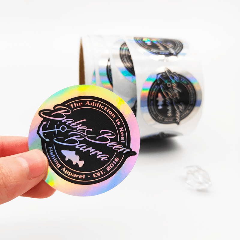 Holographic Logo Stickers Decorative Custom Printed Laser Die Cut Sticker