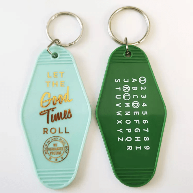 Bulk Custom Gold Foiled Keychain For Business Promotional Gift