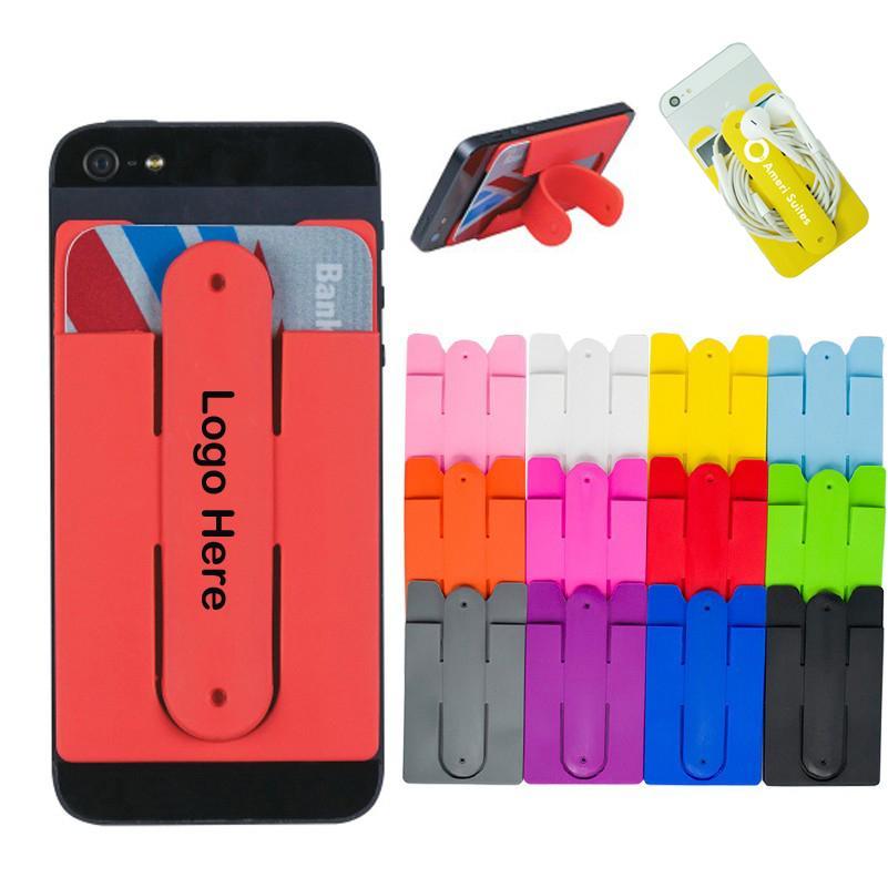 Custom Silicone Phone Card Holder with Phone Wallet 200-499 Pieces / Drak Blue