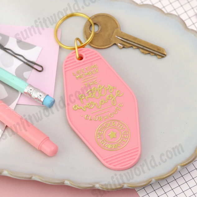 Cutsom Gold Foil Hotel Motel Keychains | 100Pcs Vintage Key Tags For Him Promotional Gift Hotel Motel Luggage