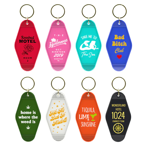 Custom UV Hotel Keychains Promotional Items Ship In 3 Days | Low MOQ Promotionals Hotel Key Ring Product Promotion
