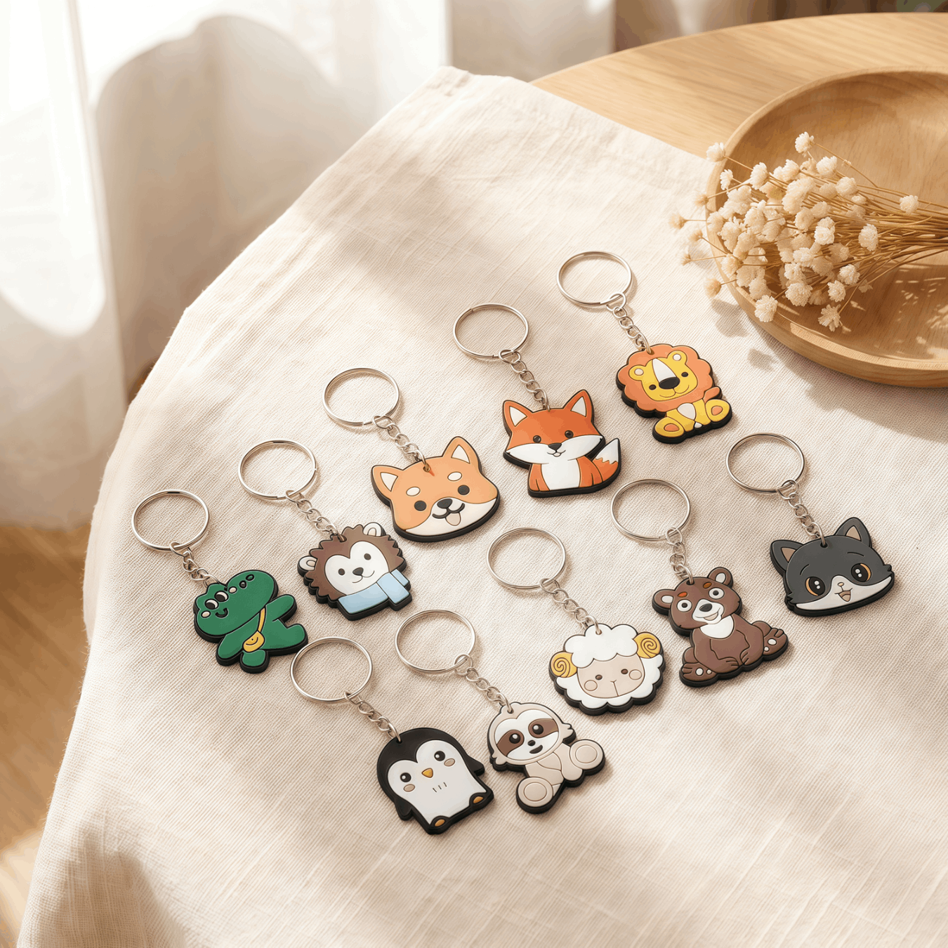 Custom 2D Die-Cut Rubber PVC Keychains Promotional Keytag