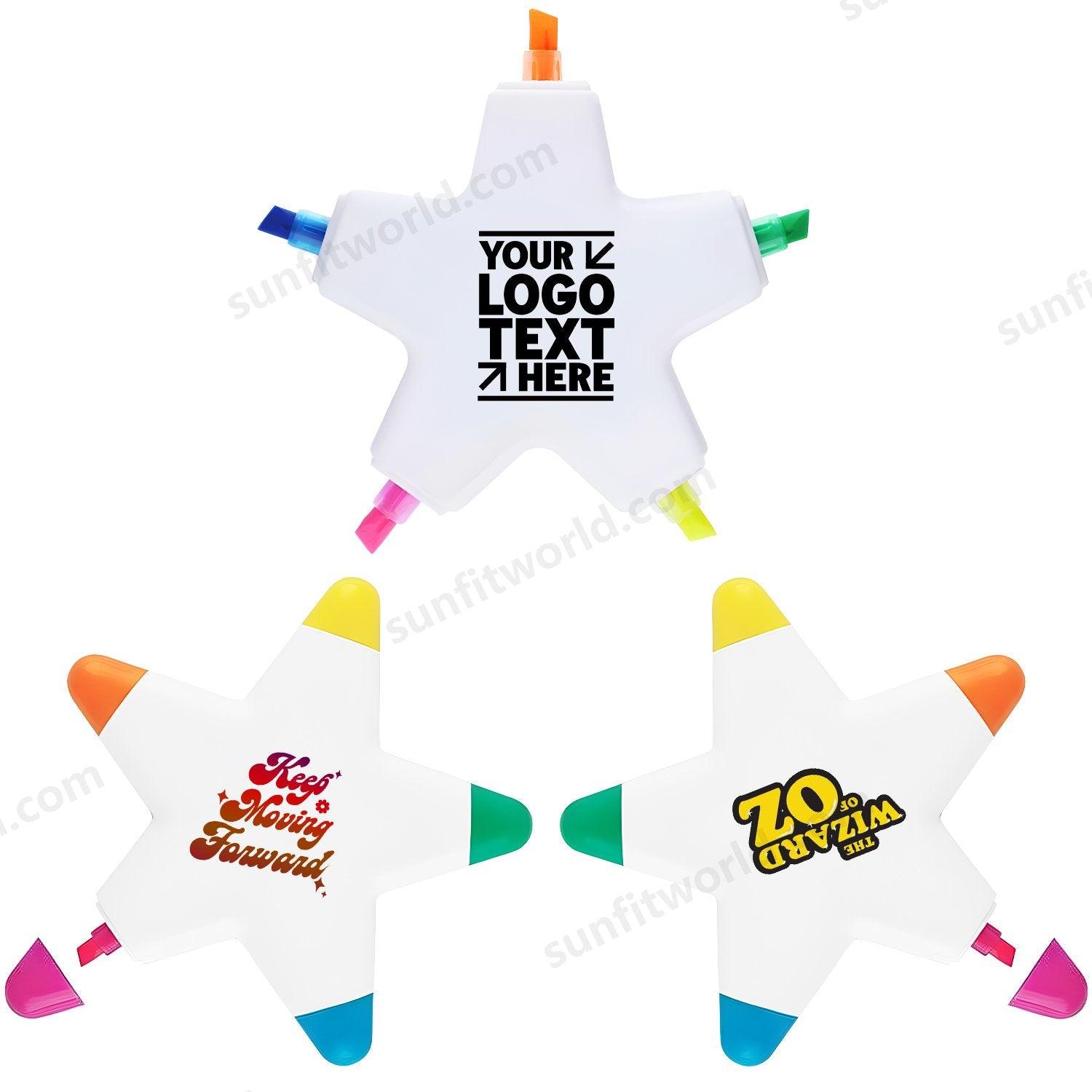 Custom Logo 5-in-1 Promotional Star Shape Highlighters Marker Pen