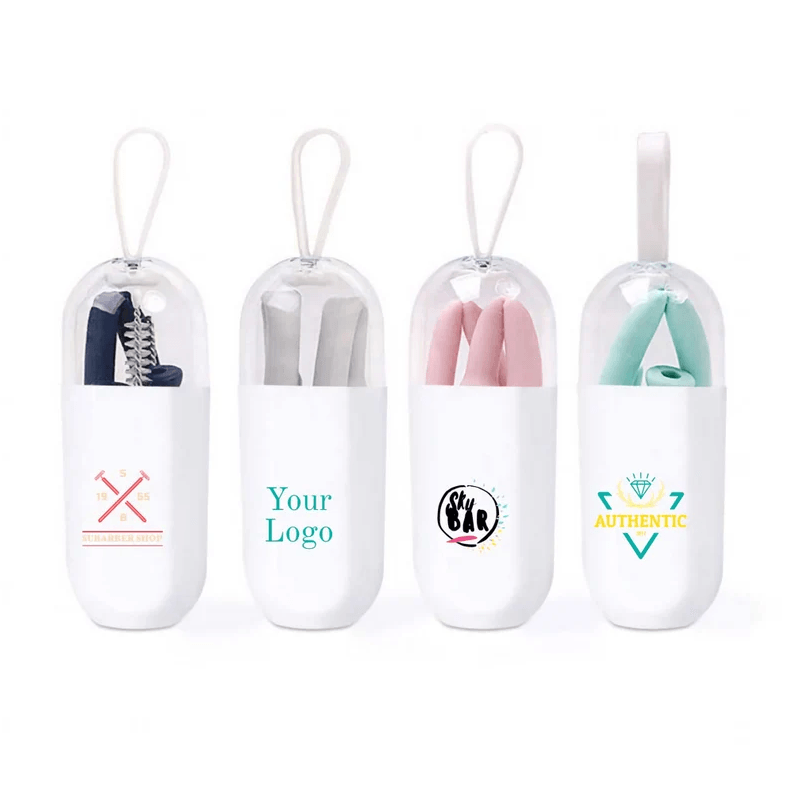 50Custom logo Reusable Collapsible BPA Free Silicone Drinking Straw Portable Silicone Straw With Case