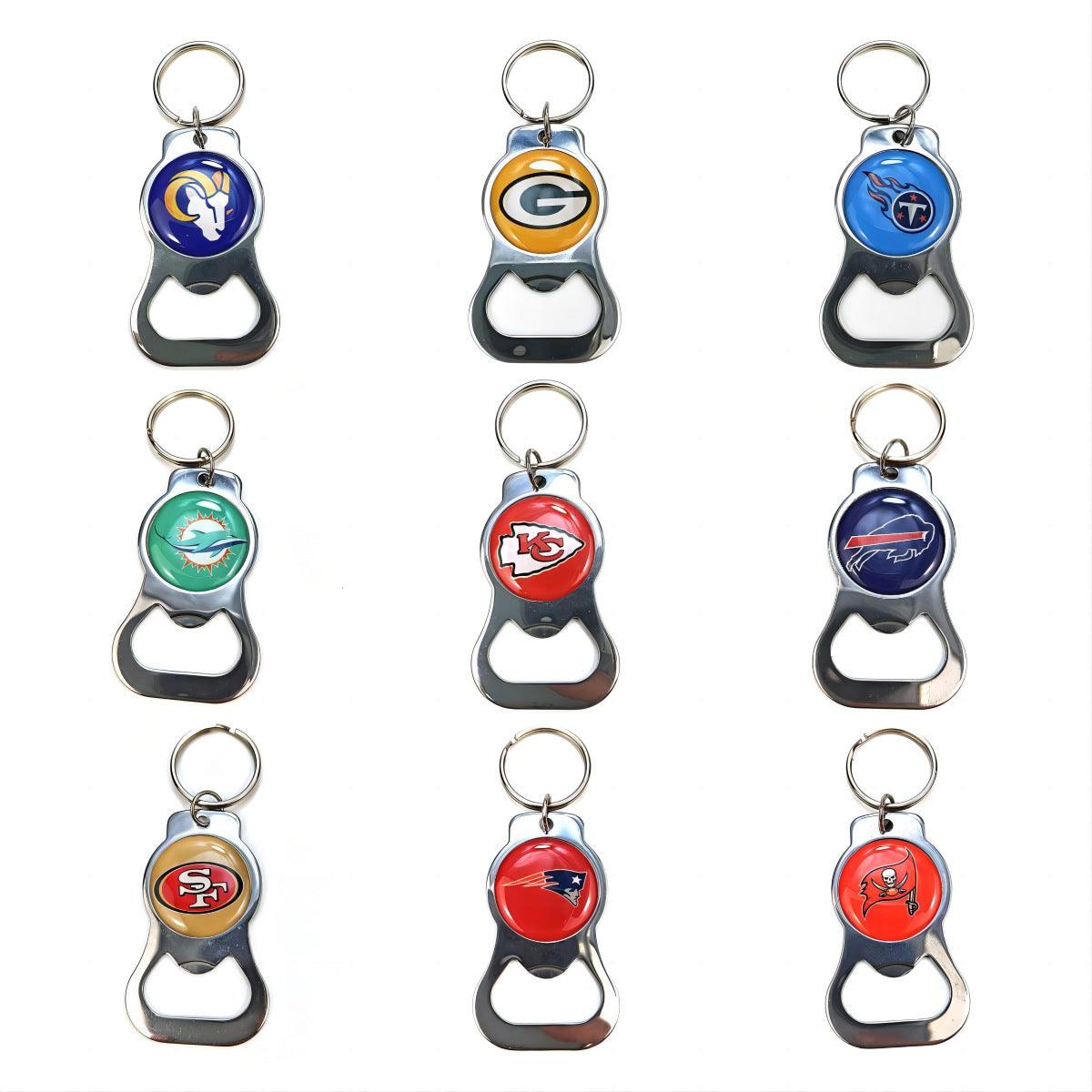 Promotional Alloy Epoxy Bottle Opener Keychain Bulk Metal Durable Beer Bottle Opener