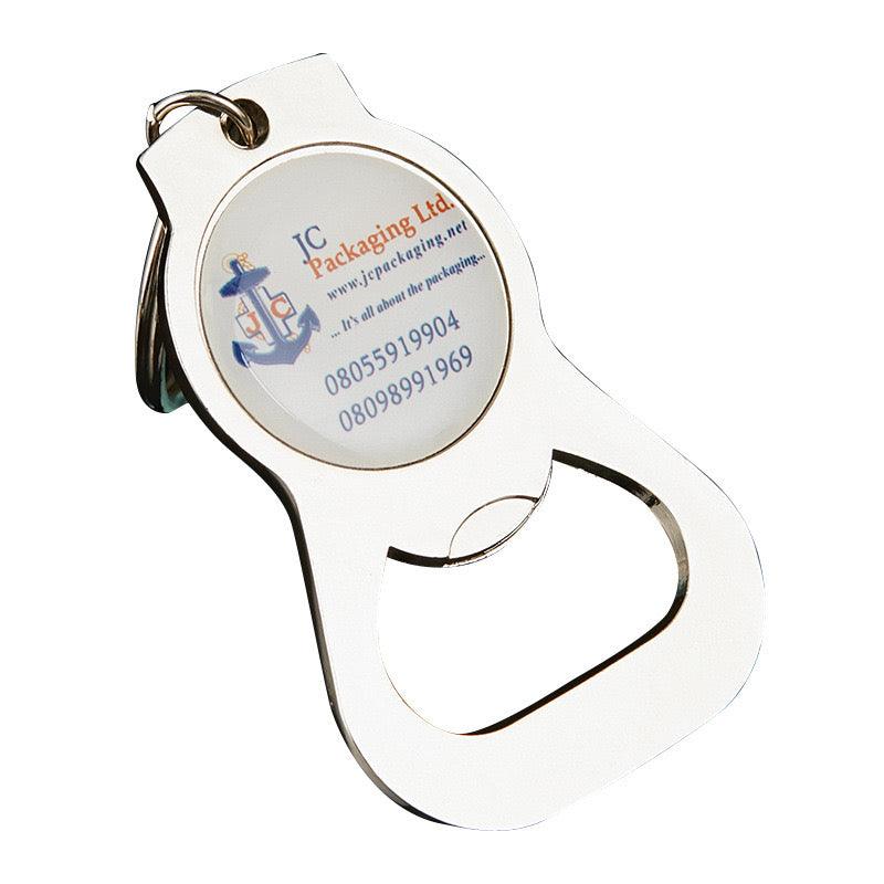 Promotional Alloy Epoxy Bottle Opener Keychain Bulk Metal Durable Beer Bottle Opener