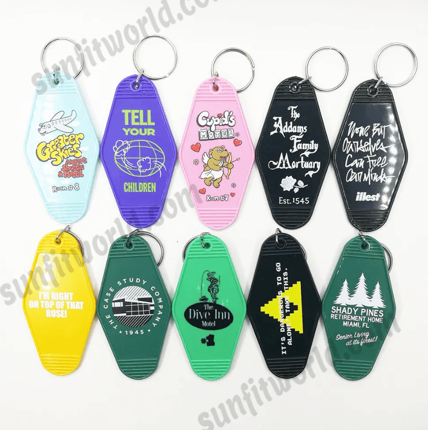 Fast Custom UV Hotel Keychains Bulks Hotel Key Ring For Business Event Giveaway Gifts