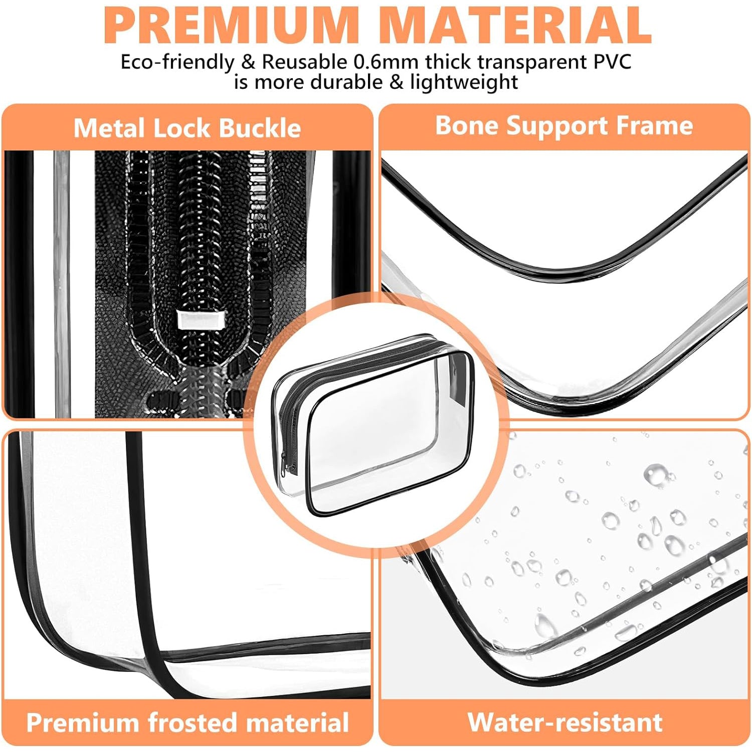 Wholesale Custom Logo Clear Travel Toiletry Bag Set