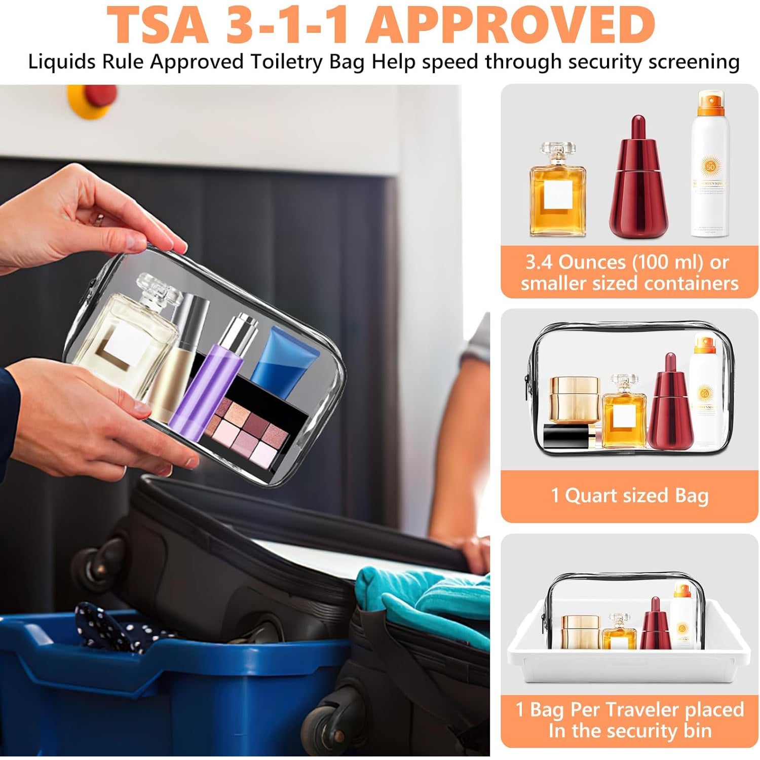 Wholesale Custom Logo Clear Travel Toiletry Bag Set