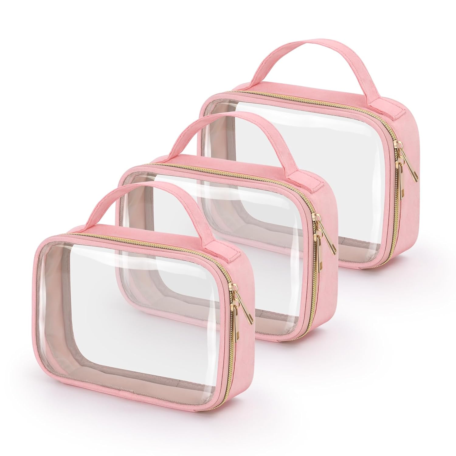 Custom Clear Makeup & Travel Organizer with Handles – TSA Approved Toiletry Bag