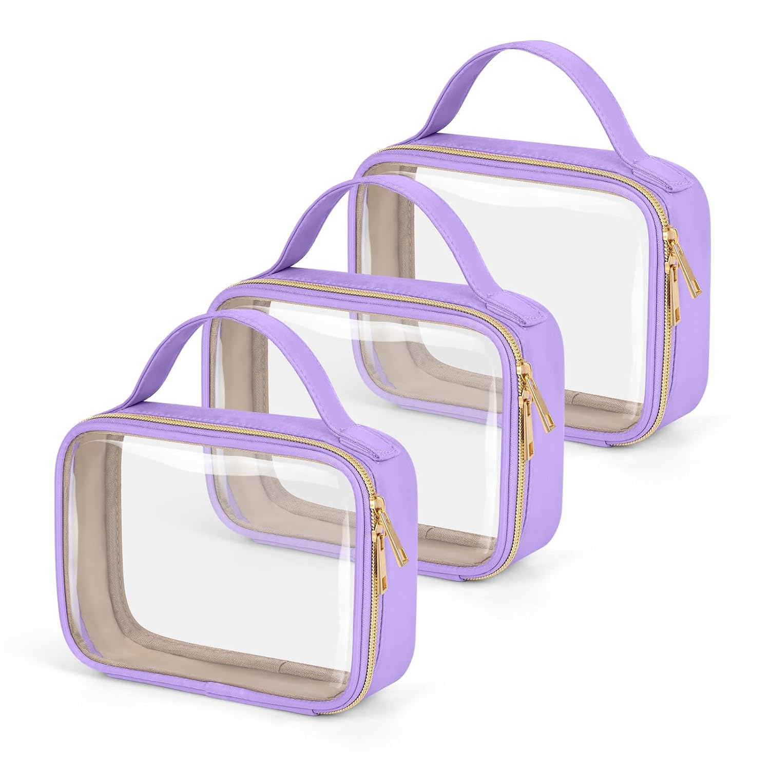Custom Clear Makeup & Travel Organizer with Handles – TSA Approved Toiletry Bag