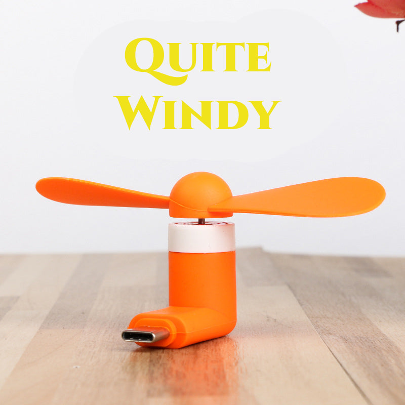 Custom 2 in 1 Portable Fan For Iphone, Android, Type-C Promotionals | Battery Powered Fan Promo items Cell Phone Accessories