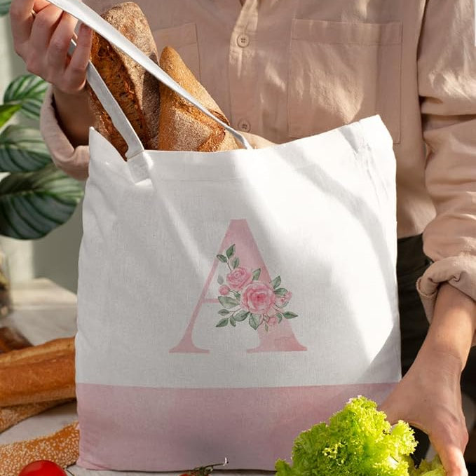 Custom Canvas Tote Bag with Pink Bottom – Bulk Logo Printing