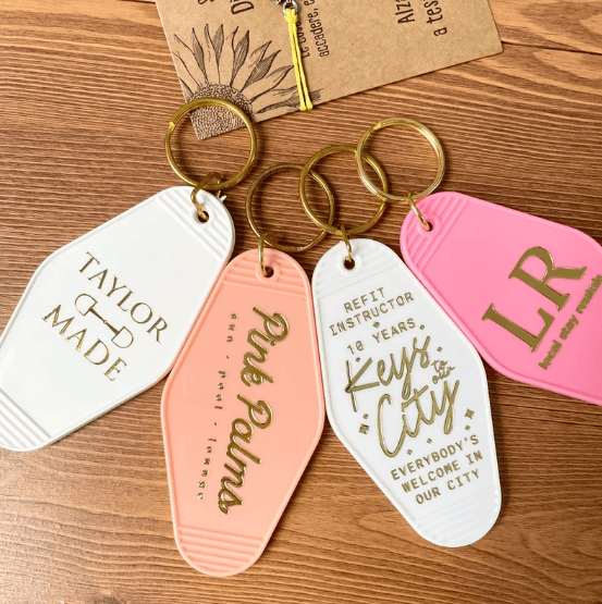 Cutsom Gold Foil Hotel Motel Keychains | 100Pcs Vintage Key Tags For Him Promotional Gift Hotel Motel Luggage