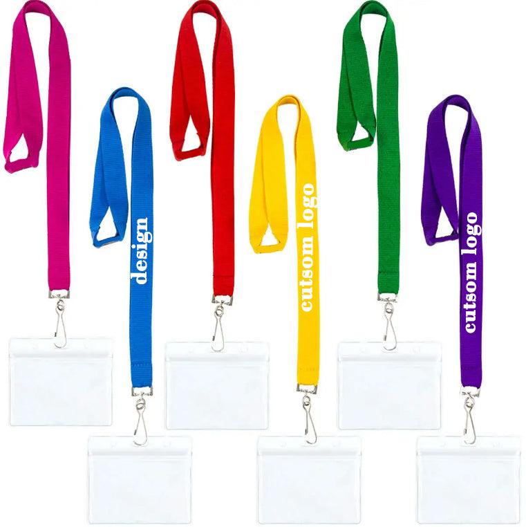 Custom Logo Full Color Lanyards - Soft Plastic Card Holder