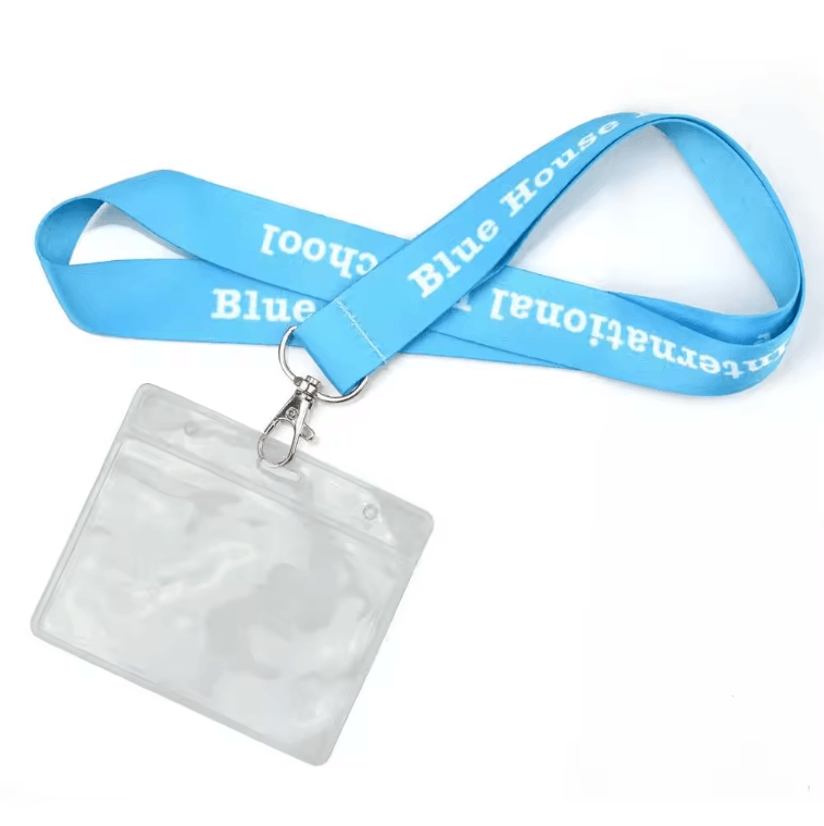 Custom Logo Full Color Lanyards - Soft Plastic Card Holder