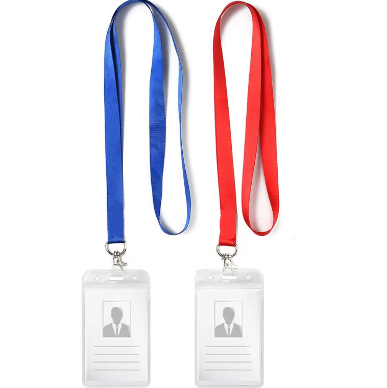 Custom Logo Full Color Lanyards - Soft Plastic Card Holder