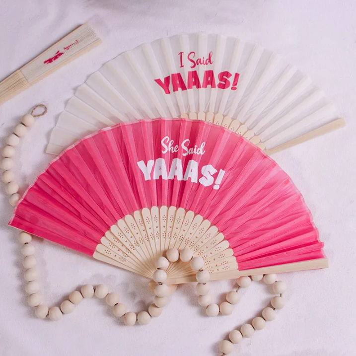 Custom PVC Bamboo Hand Held Fan Promotion Summertime | Portable Fan Folding Fans Promotional