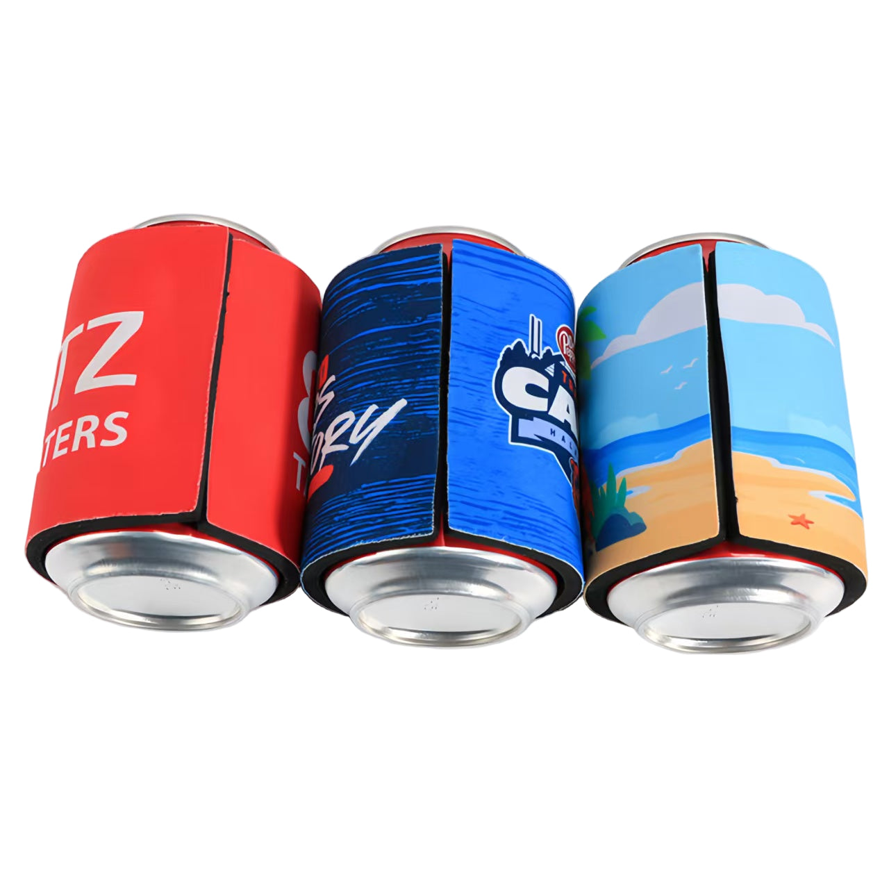 Personalized Slap Wrap Neoprene Koozies Logo Printed Party Can Coolers