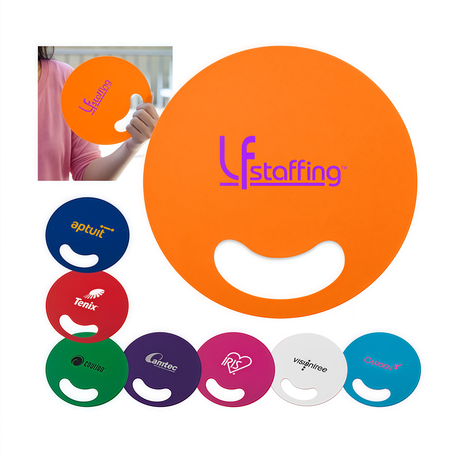 Custom Printed Round Hand Fans | Promotional Plastic Fans with Logo for Events & Marketing Campaigns