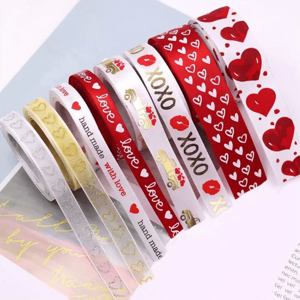 Customized Ribbon Printing Logo Grosgrain Ribbons Decorative Florist Gift Valentines Day Gift