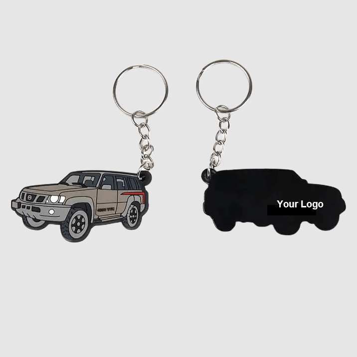 CUSTOM 3D DIE-CUT RUBBER PVC KEYCHAINS KEYTAG PROMOTIONAL