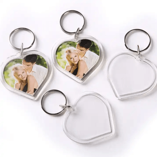 Cutsom Photo Acrylic Keychains Promotion, 2024 New Trend Keyring Weeding Gift Idea Promo