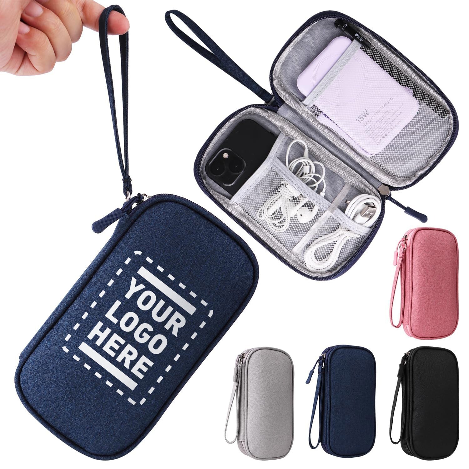 Wholesale Custom Logo Electronic Organizer Travel Case – Polyester Cable Storage Bag