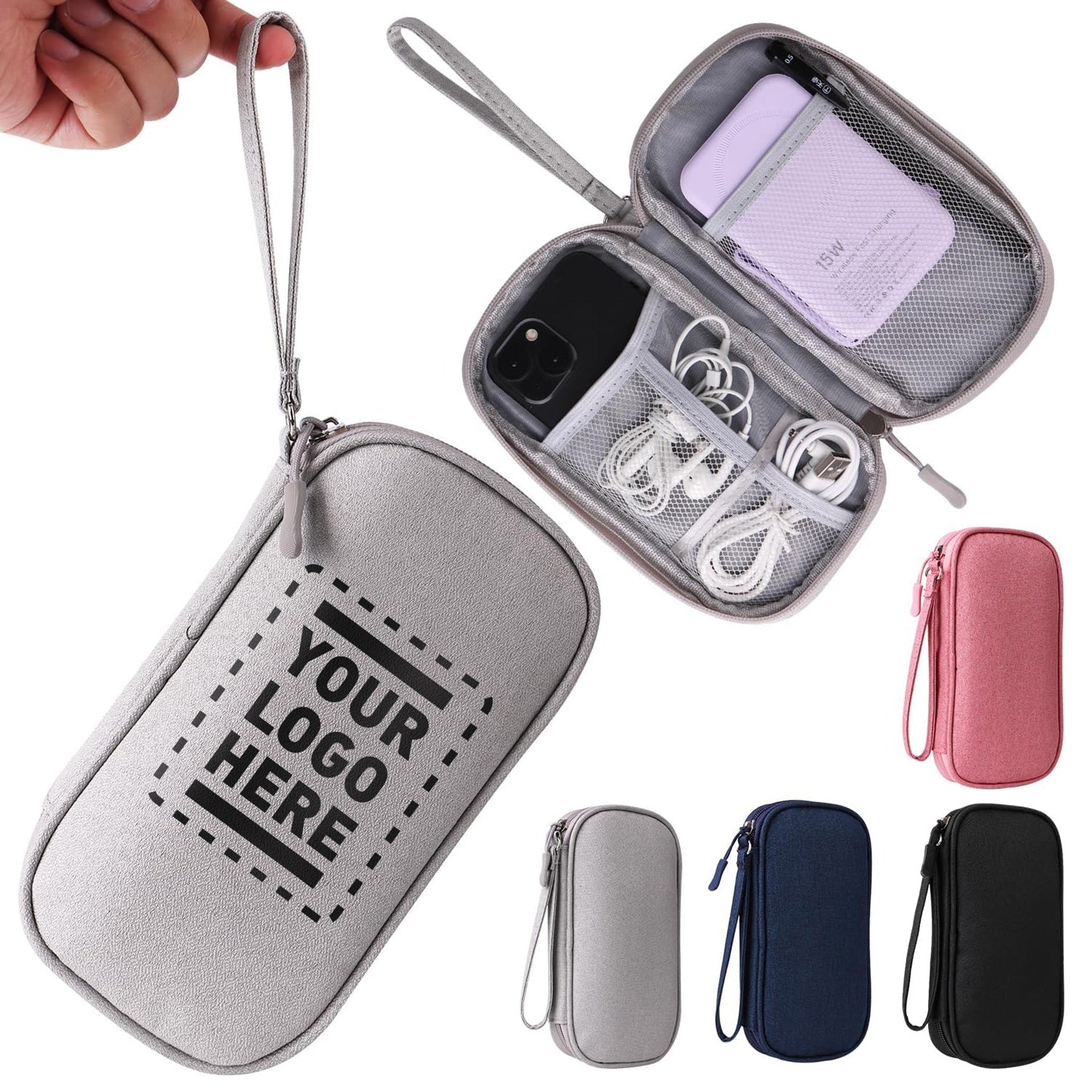 Wholesale Custom Logo Electronic Organizer Travel Case – Polyester Cable Storage Bag