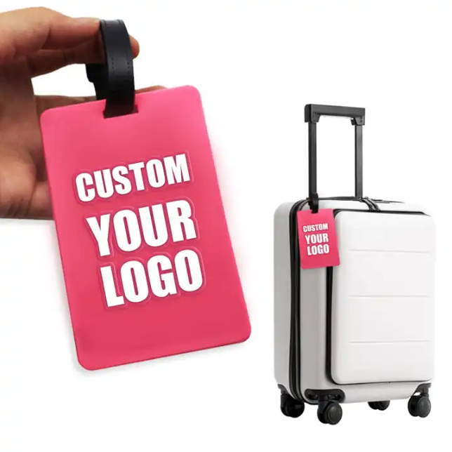 Luggage Keychains Tag Wholesale Hot-Selling PVC Luggage Soft Plastic Luggage Tag Silicone Trolley Case Boarding Tag