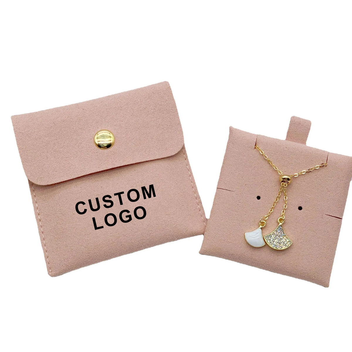 Custom Logo Microfiber Envelope Packaging Jewelry Pouches with Insert Cards