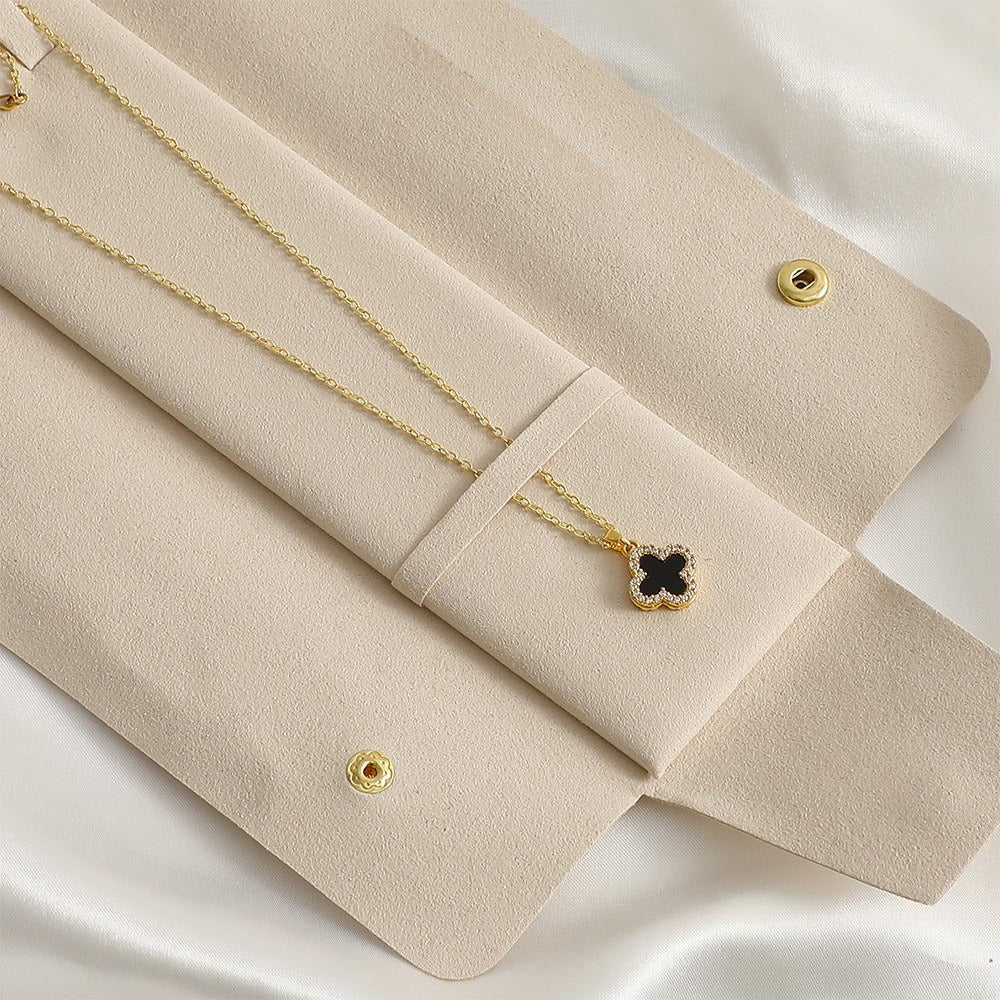 Custom Logo Microfiber Jewelry Pouches – Rectangle Necklace Packaging Bags