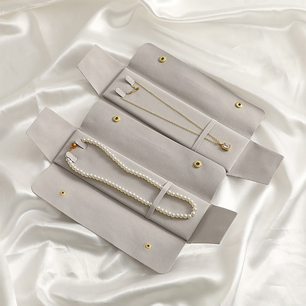 Custom Logo Microfiber Jewelry Pouches – Rectangle Necklace Packaging Bags
